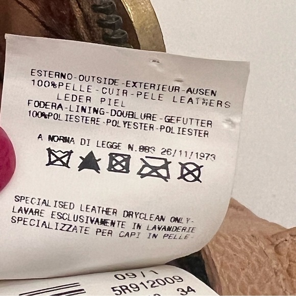 $600 Vintage GAILLIANO (w Hologram Tag) Tan Leather Bag w Gold Tags - Picture 6 of 16